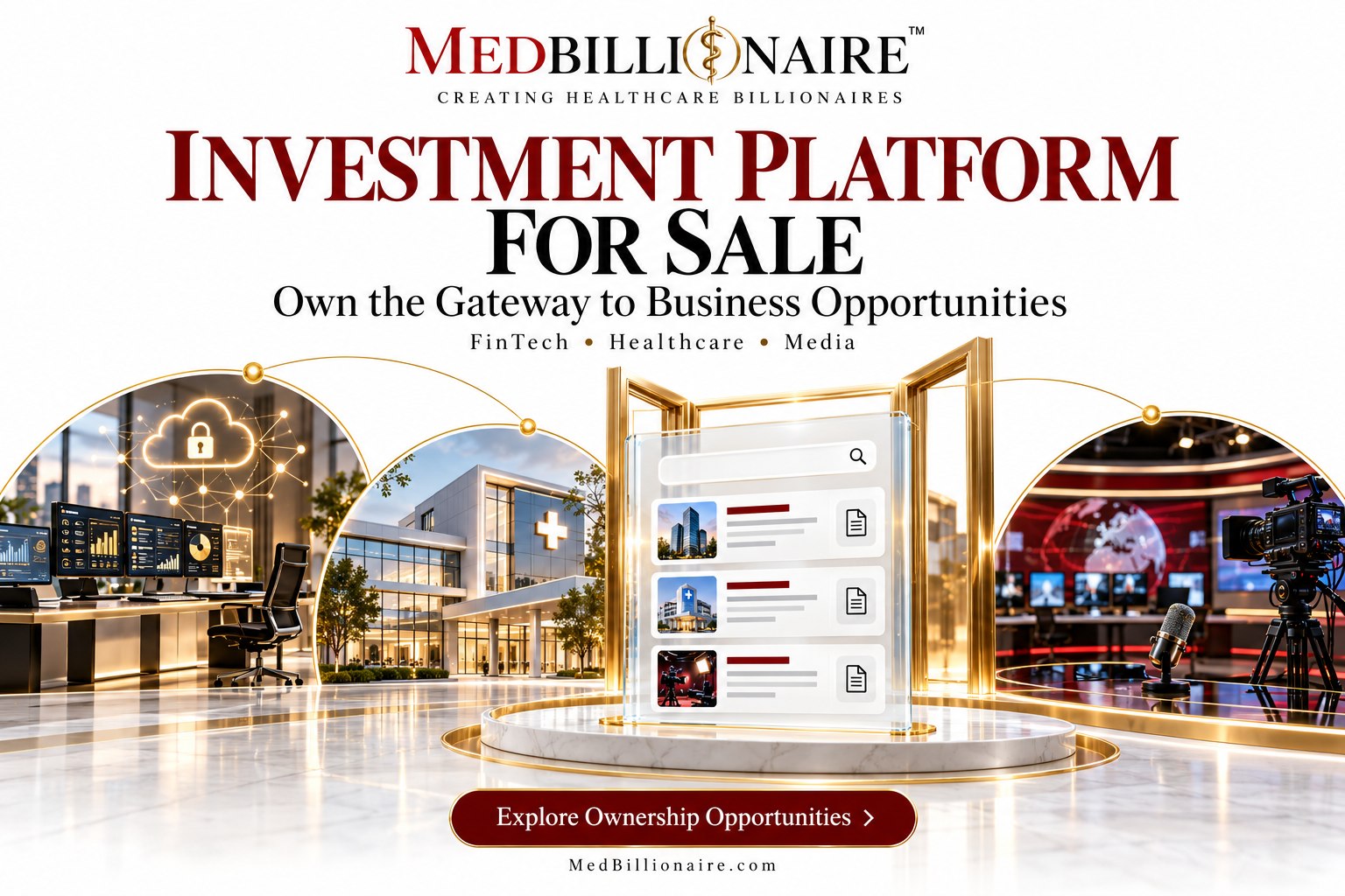 Investment Platform for Sale, Own the Gateway to Business Opportunities in FinTech, Healthcare and Media